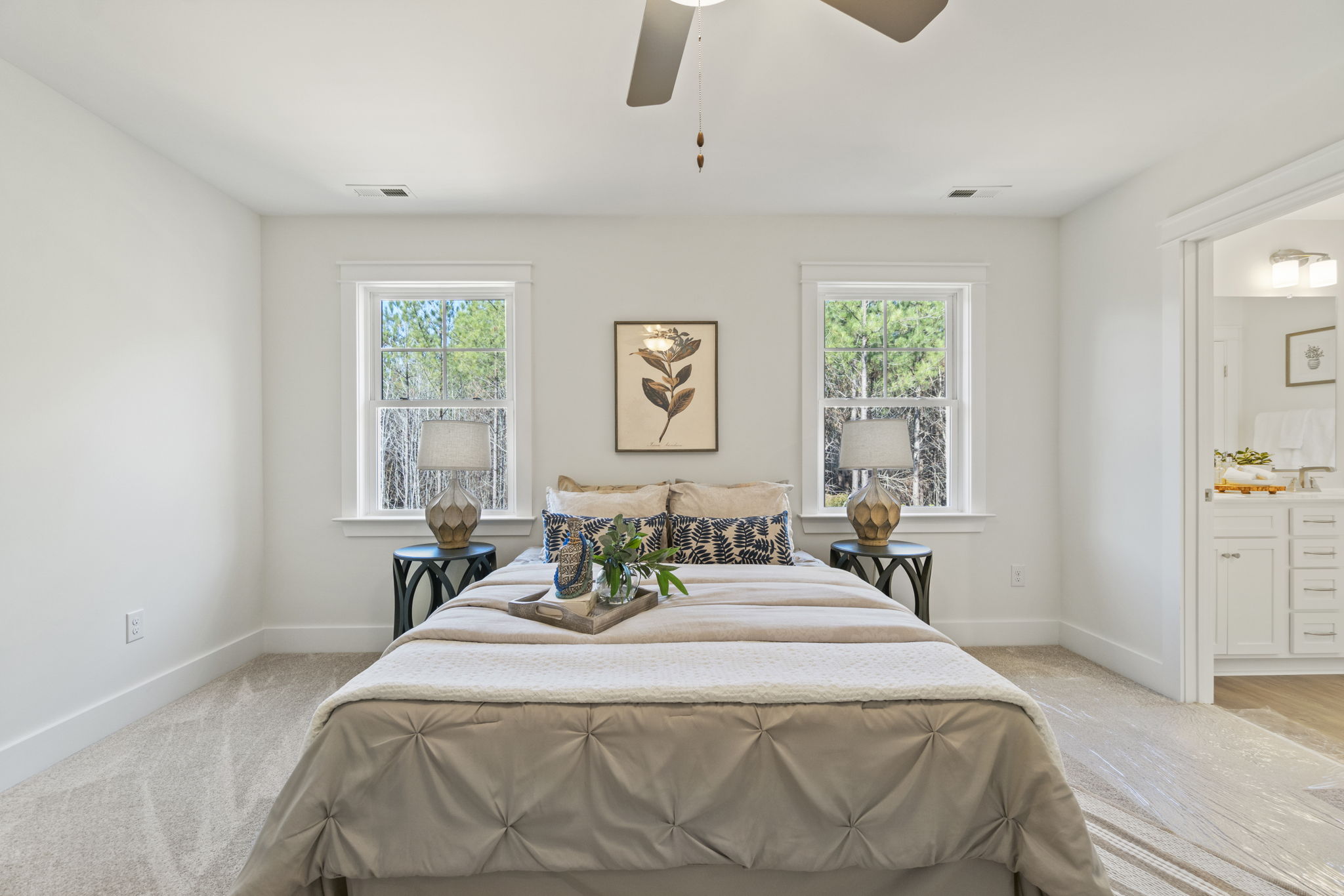 bedroom with white walls