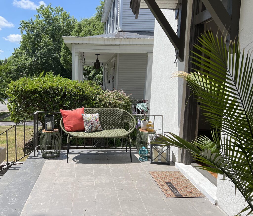 front porch with settee